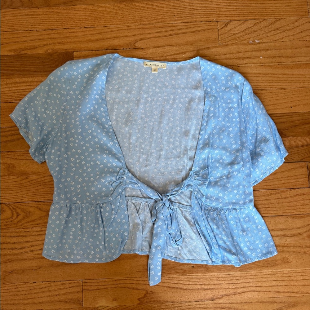 LA Hearts front-tie shirt